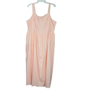 Lane Bryant Plus‎ Size 22 Midi Lined Dress Peach Fit and Flare Adjustable Straps